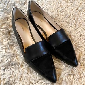 Cole Haan Marlee Skimmer Flats - Black Leather/Suede - 7.5B